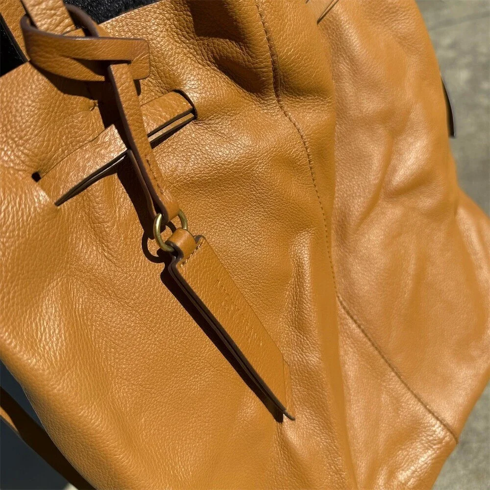 Lucky Brand Large Brown Leather Tote Bag